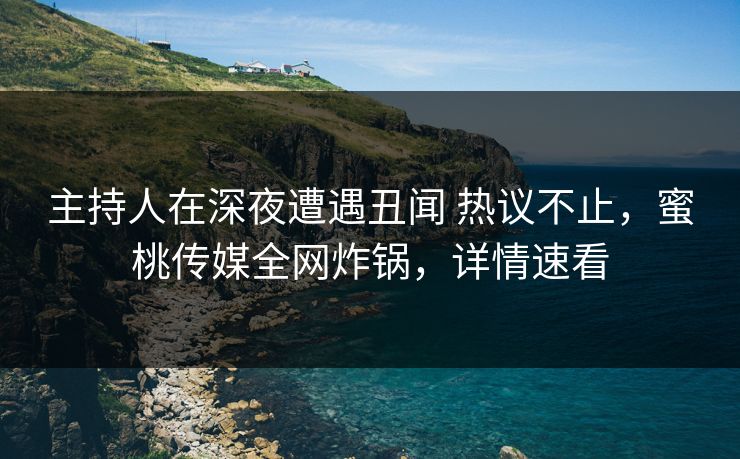 主持人在深夜遭遇丑闻 热议不止，蜜桃传媒全网炸锅，详情速看