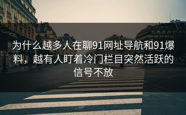 为什么越多人在聊91网址导航和91爆料，越有人盯着冷门栏目突然活跃的信号不放